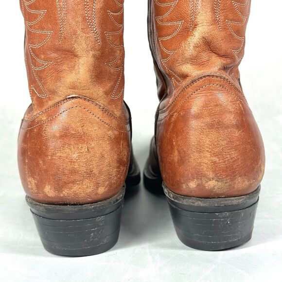 Justin Western Cowboy Boots - Men's Size 8 D BROWN Style 2610 Leather - Picture 11 of 16